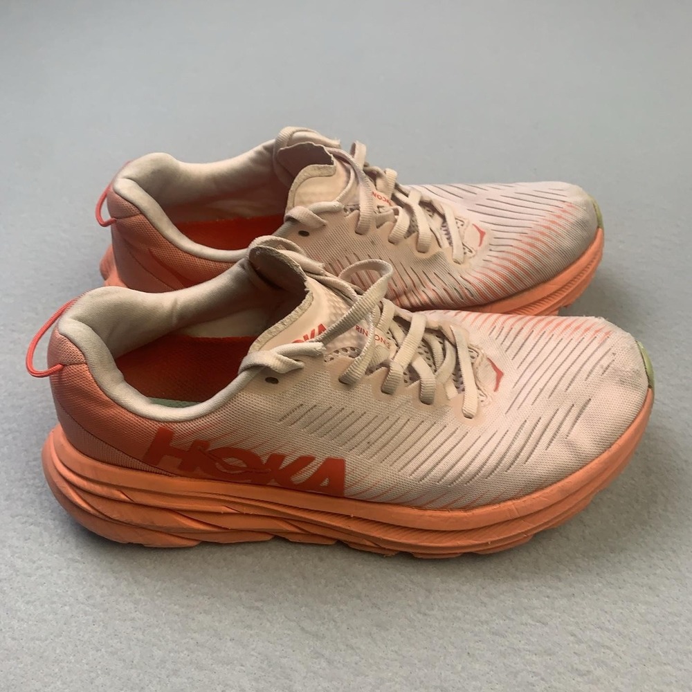 Hoka One One Rincon 3 Shoes Womens Size 7 Orange Running Sneakers 1119396